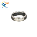 Fashion design jewelry crystal mosaic stainless steel laser cut ring